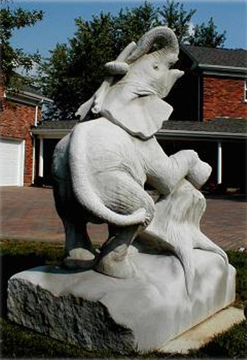 Sculpture of Elephant for Stinson, by sculpture artist Meg White