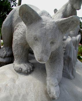 Close up view of Bear Sculpture