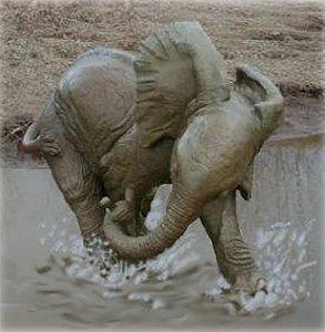 Rendering of what elephant sculpture will look like as a fountain, by Meg White