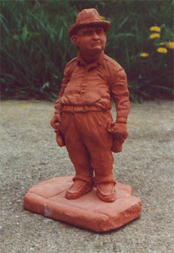 Sculpture Man at Bus Stop by Meg White